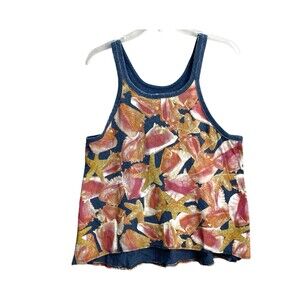 Chaser Sz Small  Womens Tank‎ Top SeaShell Star Fish Sleeveless Shirt